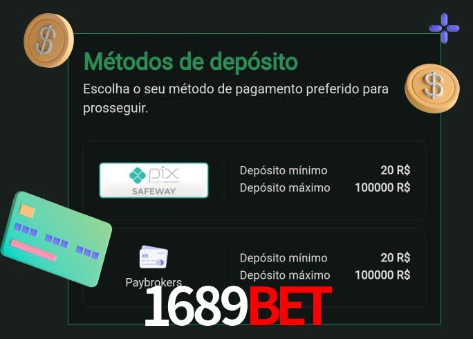 O cassino 1689bet oferece uma grande variedade de métodos de pagamento